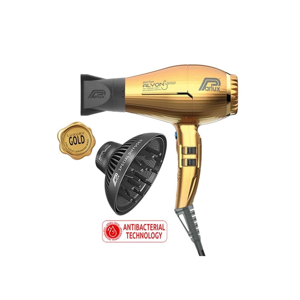 Haartrockner - Parlux - Alyon Gold Edition - 2200W - Diffusor enthalten - Luftionisierer