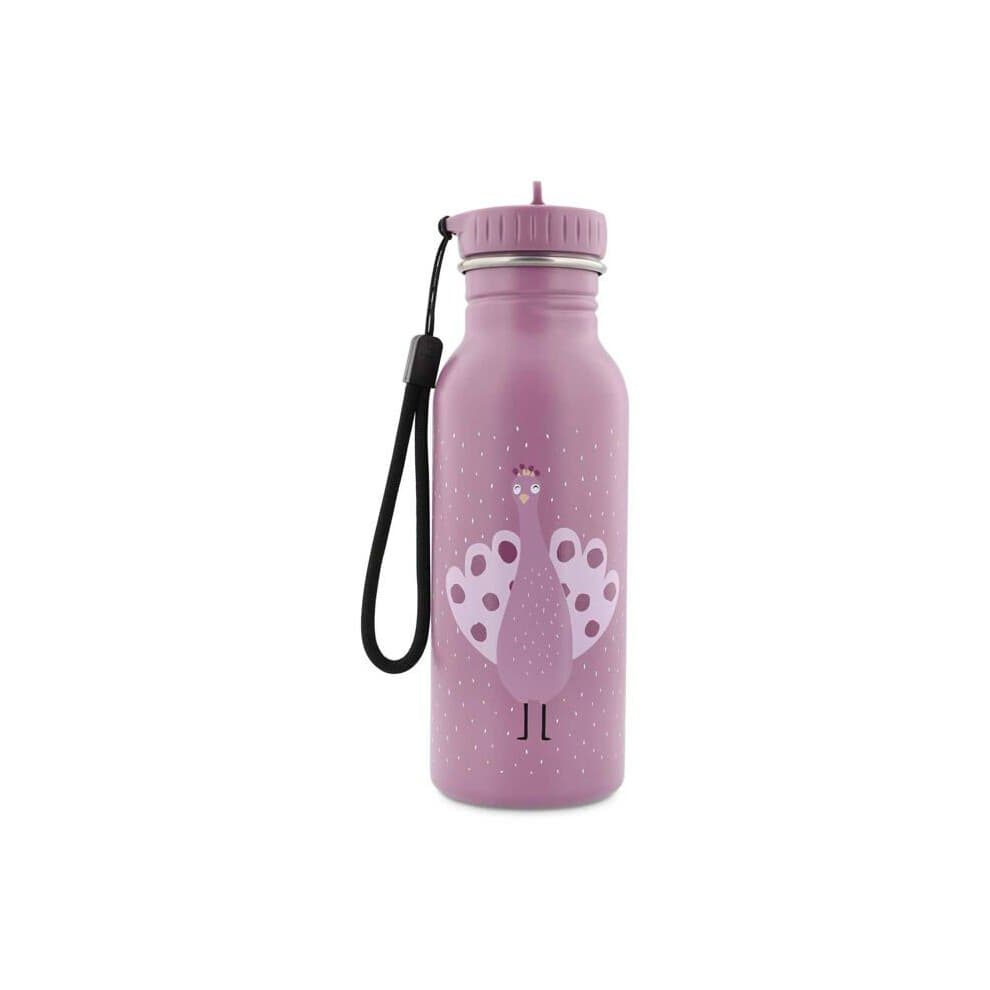 Kindertrinkflasche - TRIXIE - Mrs Peacock - 500 ml - Edelstahl - Einfach zu öffnender Ausguss