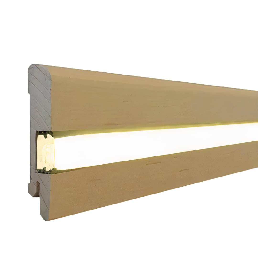 Licht Fußleiste Echtholz furniert lackiert hell braun 15 x 70 x 2500 mm by PROVISTON