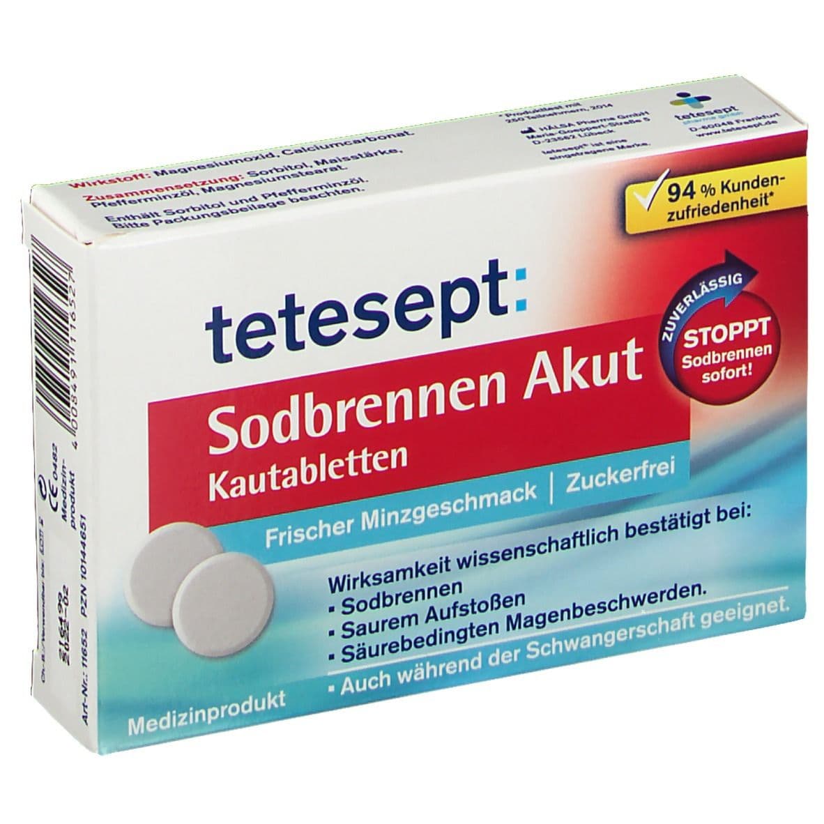 Tetesept Sodbrennen Akut Kautabletten 20 St