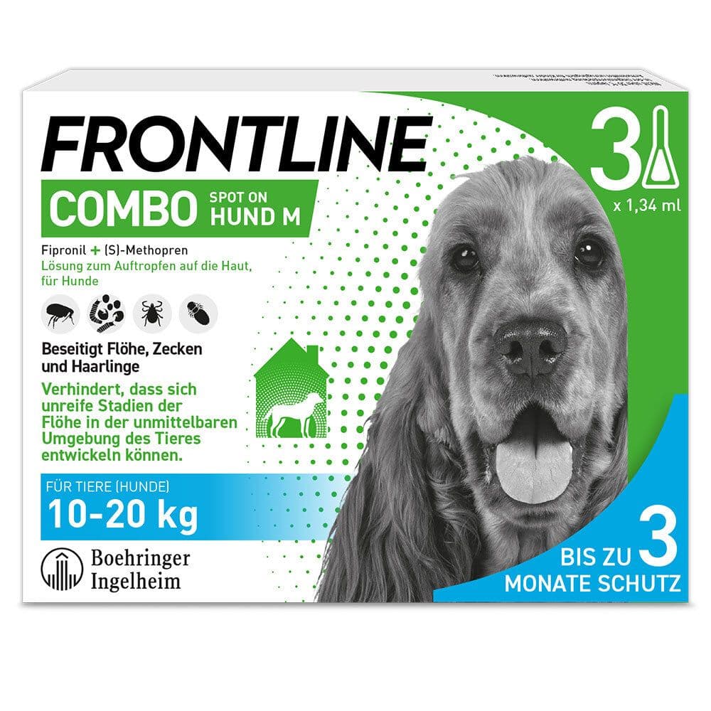 Frontline Combo Spot on Hund M Lsg.z.Auft.a.Haut 3 St Einzeldosispipetten