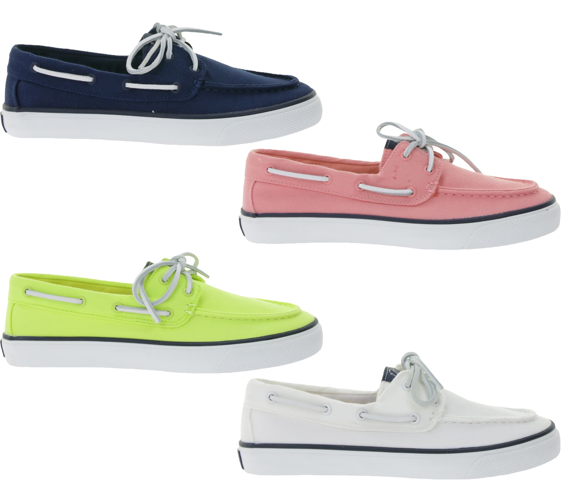 SPERRY Bahama 2.0 Canvas Boots-Schuhe nachhaltige Damen Freizeit-Schuhe mit Memory-Schaum Sohle Navy, Weiß, Rosa oder Lime-Grün