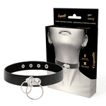 Coquette - Doppelring-Halsband aus veganem Leder - gelb - 20,0 cm