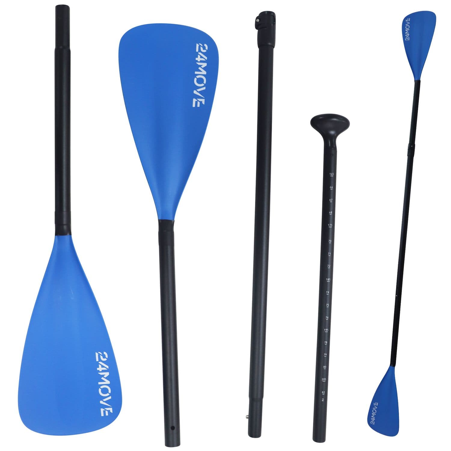 24MOVE® SUP Doppelpaddel für Paddleboards und Kajaks, blau