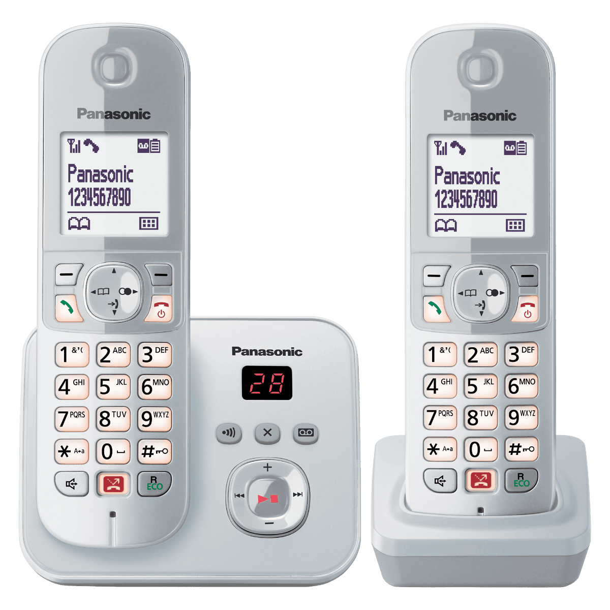 Schnurloses Digitaltelefon mit Anrufbeantworter und 2 Mobilteilen KX-TG6862