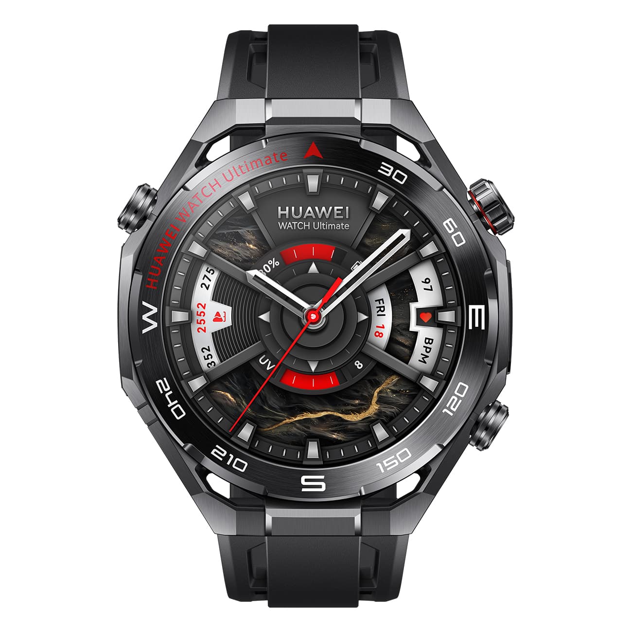HUAWEI WATCH Ultimate 2 schwarz | Smartwatch | Sonarkommunikation | X-TAP Gesundheitssensor | wasserfest bis 150 m Tiefe | Höhenmesser | Bluetooth