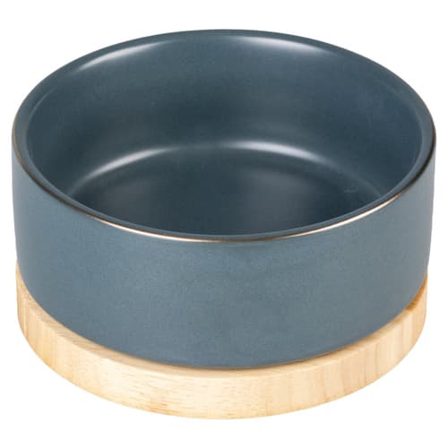 Duvo+ Futternapf Stone Timber blau für Hunde, Maße: 12,5 x 12,5 x 6 cm