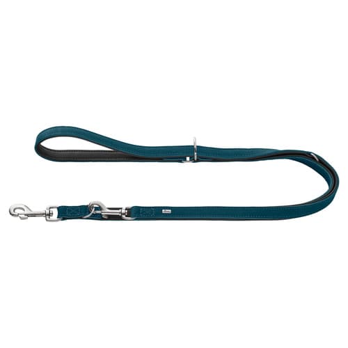 Hunter Verstellbare Führleine Malta petrol/schwarz, Maße: 13 mm / 200 cm