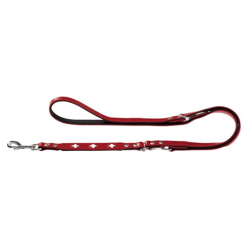 Hunter Verstellbare Führleine Swiss rot/schwarz, Größe: 18 mm / 200 cm