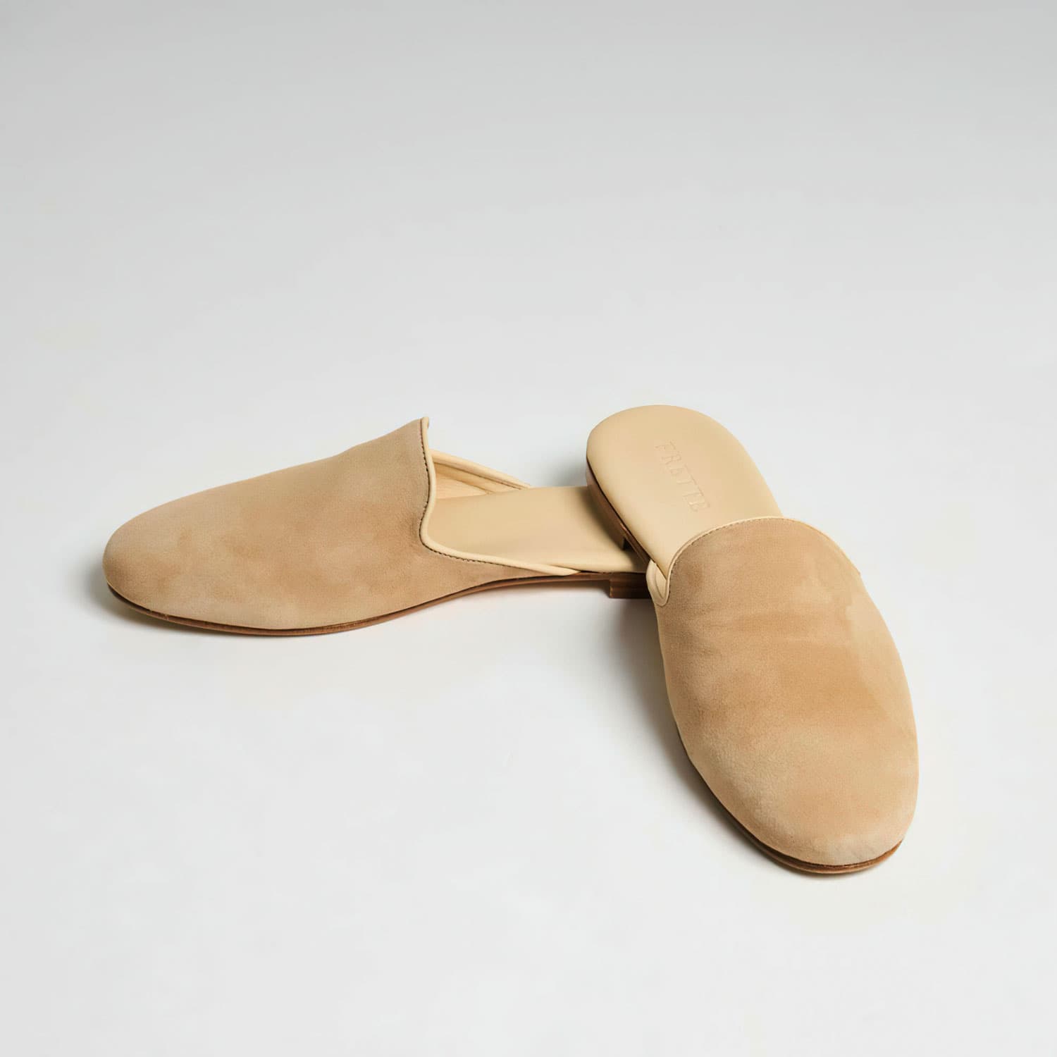 Frette Women's Astoria Slipper in Beige Size 41, Suede/Leather | Made in Italy