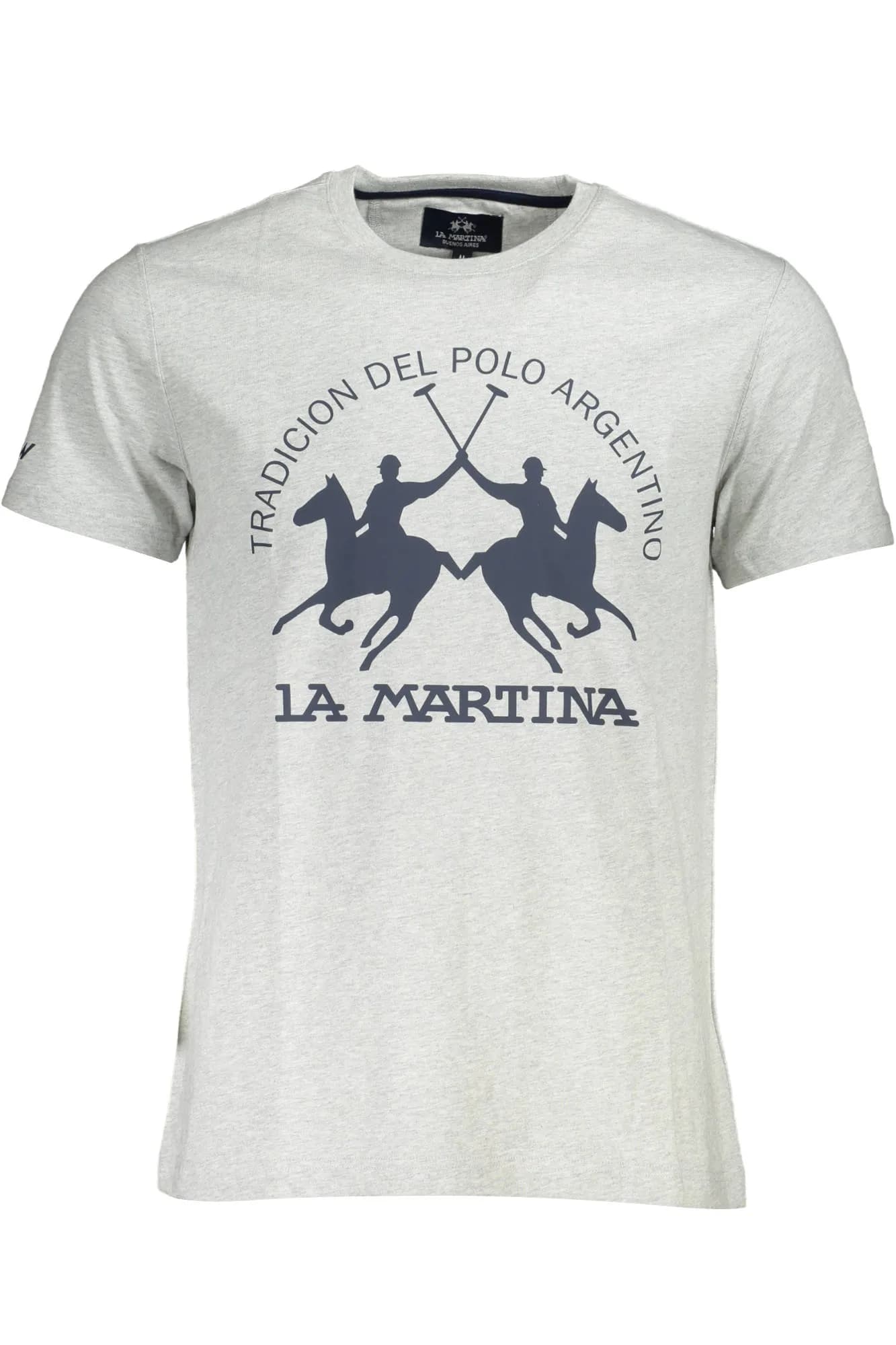 LA MARTINA Herren KURZARM-T-SHIRT Grau XMR011JS206_243E484_GRIGIO0100