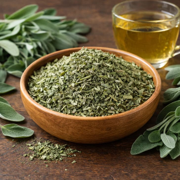 Salbeitee, fein ausgewählte Salbeiblätter getrocknet und geschnitten - Kräutertee für aromatischen Genuss (Sage Tea) 250 g