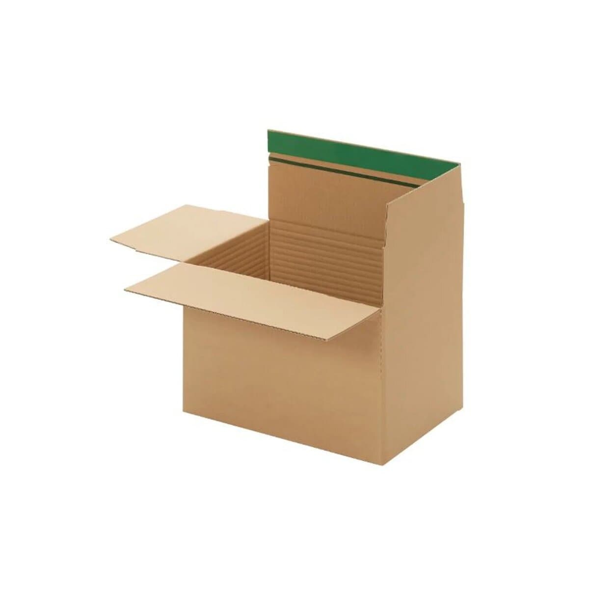 Fix- Aufrichtekarton mit dem Innenmaß 355 x 255 x 130-230 mm