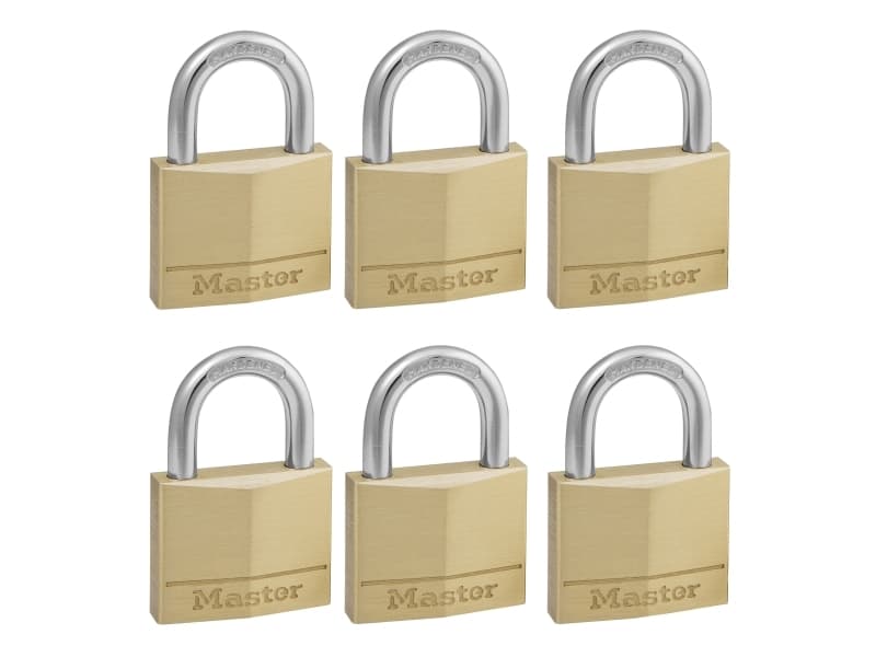 MASTER LOCK 140EURSIX, Herkömmliches Vorhängeschloss, Tastensperre, Gleichschließung, Pforte, Gold, Messing
