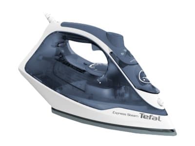Tefal Express Steam FV2837, Trocken- & Dampfbügeleisen, Cerilium-Sohle, 1,9 m, 165 g/min, Blau, Grau, Weiß, 35 g/min