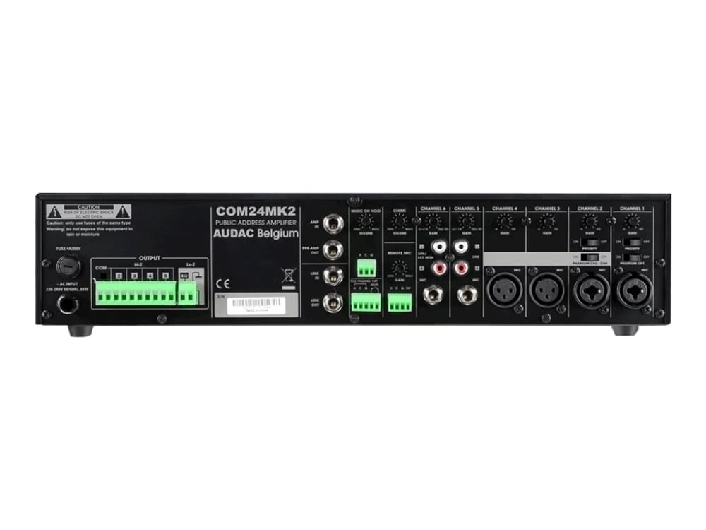 Audac COM24 - Mischverstärker - verstärkt - 6 Kanäle - 240 Watt - Rackversion