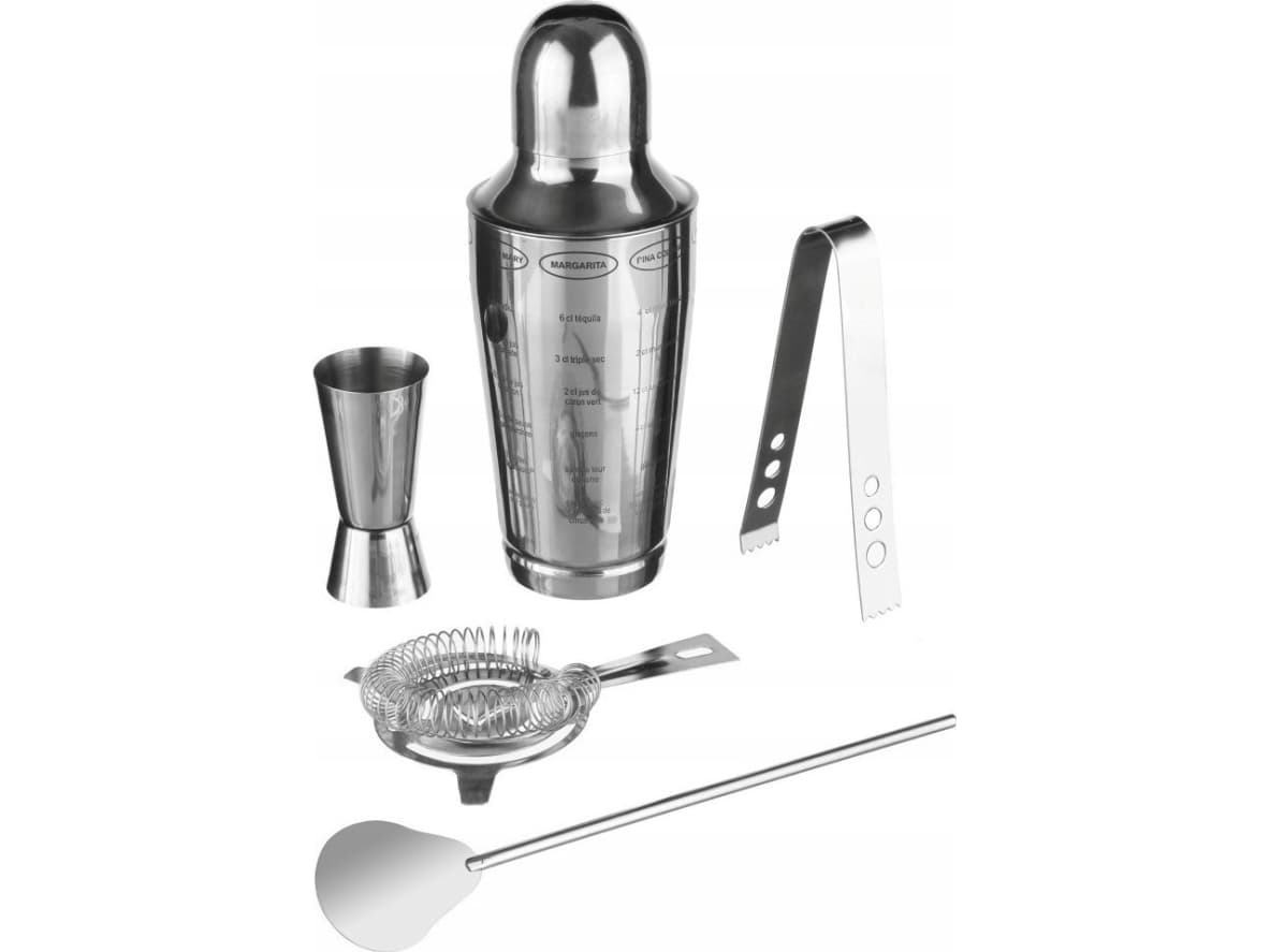 Secret de Gourmet Barkeeper für Getränke, Shaker 600 ml, Metall, 5 Elemente