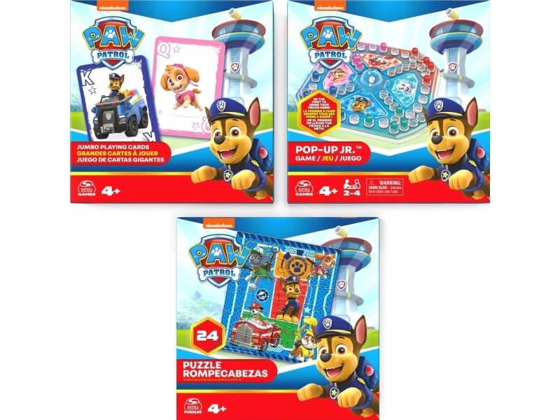 Games Paw Patrol Spielepaket mit Jumbokarten, Pop-Up-Spiel, 24-teiligem Puzzle von , Paw Patrol-Spielzeuge, Spiele für Kinder, für Vorschulkinder,