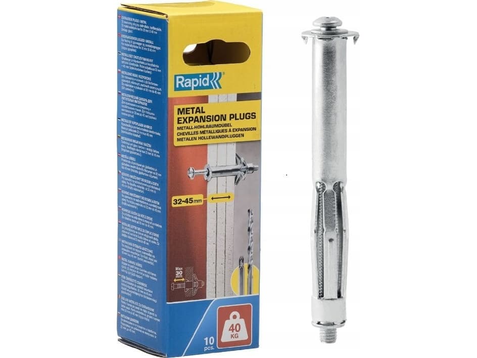 Verankerung für 32-45 mm starke Wände, Rapid, 10 Stk., max. Last 40 kg