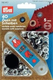 Prym Ösen und Scheiben MS silberfarbig 5,0 mm