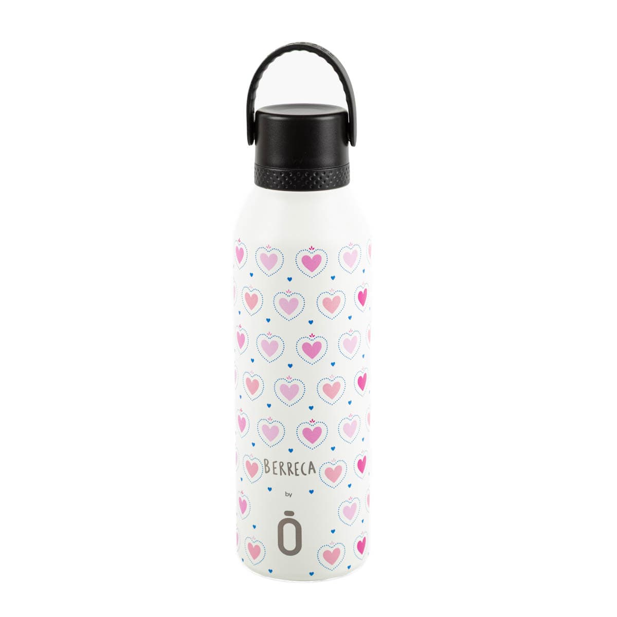 Trinkflasche Berreca Hearts Cream von Runbott 600ml - geschmacksneutral, BPA-frei und auslaufsicher