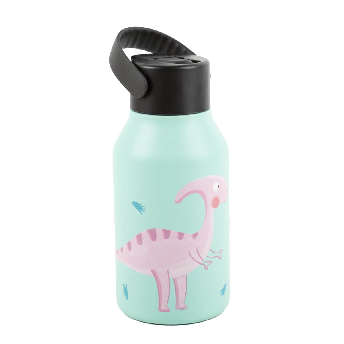 Trinkflasche Marta Munté Parasaulophus emerald pink von Runbott 350ml - geschmacksneutral, BPA-frei und auslaufsicher