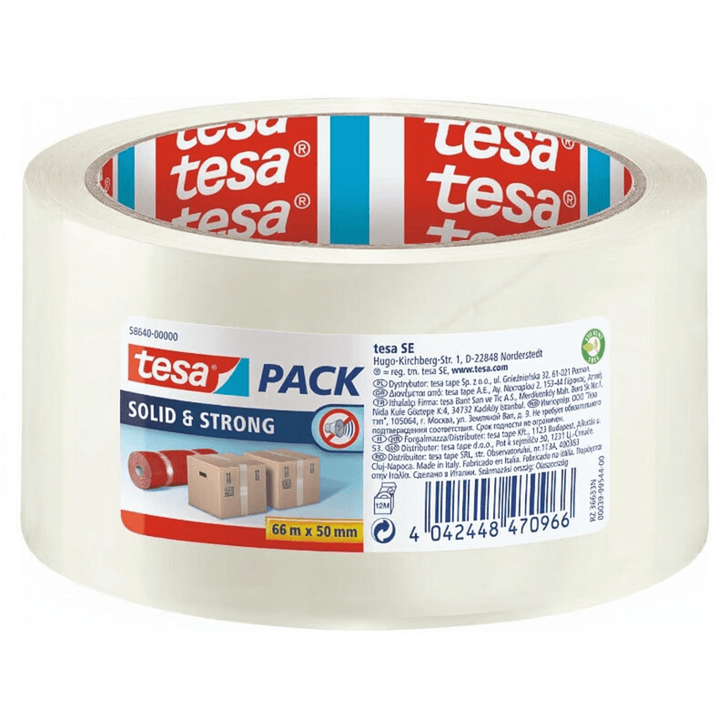 Tesa Tesapack Solid&Strong, 66m x 50mm, Transparent 66 m