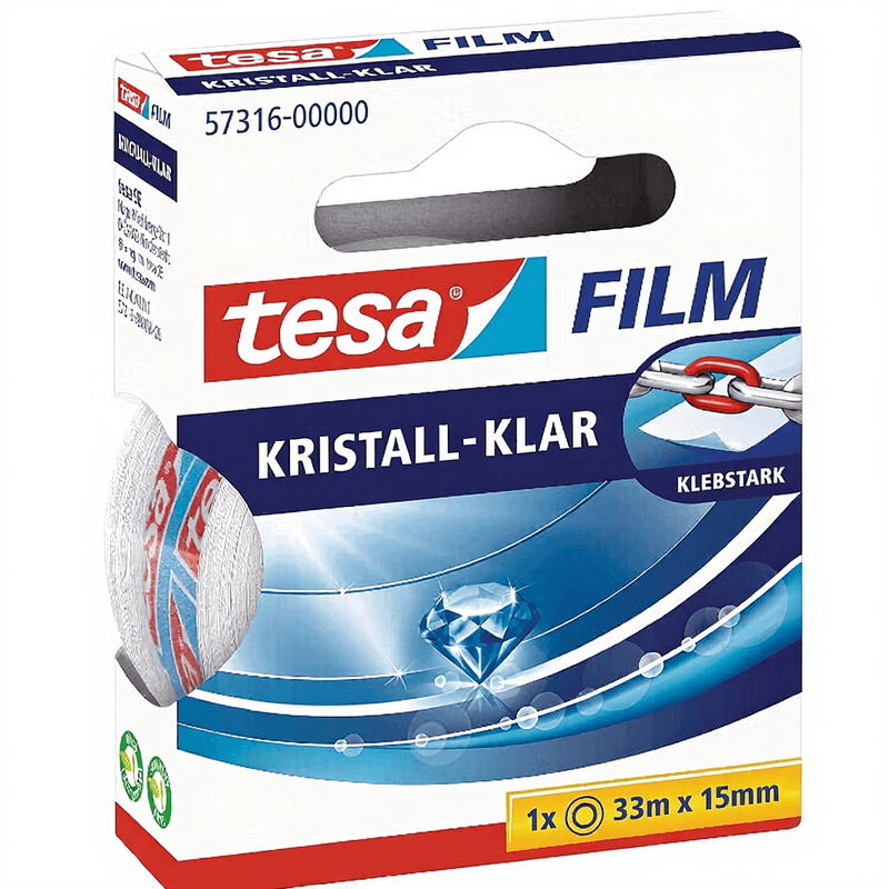 tesa Transparentes Klebeband, 33 m x 19 mm, Hängebox