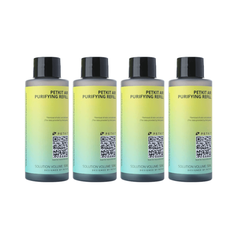 PETKIT Konzentrierte 3-in-1-Spezial-Reinigungsflüssigkeits-Nachfüllungen für intelligente Katzentoilette, 4 Flaschen à 50 ml, kompatibel mit