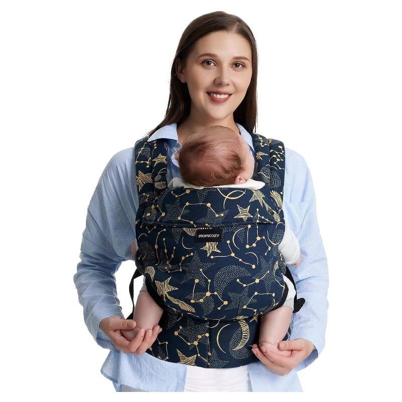 Momcozy babytrage – ergonomisch, bequem und leicht, für ca. 3–20 kg, einfach anzulegen, freie Hände, verbesserte lendenstütze, sternmotiv