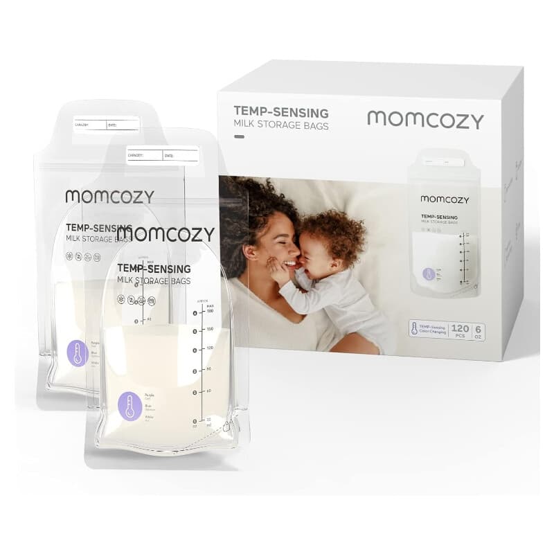 Momcozy Thermochrom-Muttermilchbeutel, 180 ml, 120er-Set, Vorratsgröße