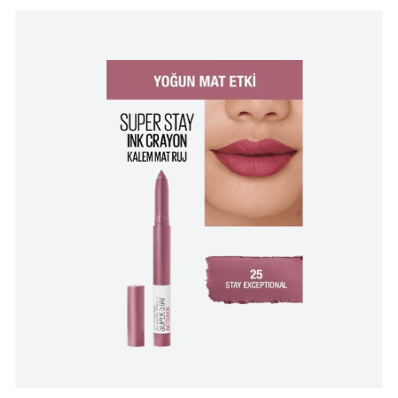 Maybelline Superstay Matte Ink Crayon Lippenstift - Lang anhaltend mit Präzision