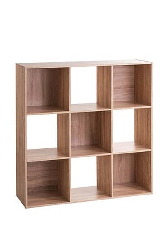 5Five Holzregal mit 9 Fächern, Naturholz Mix