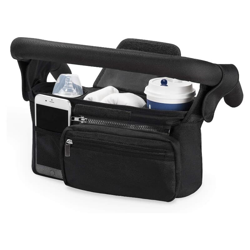 Momcozy universeller Kinderwagen-Organizer mit Isolierbecherhalter, abnehmbarer Handytasche und Schultergurt, passend für Kinderwagen, Buggy und