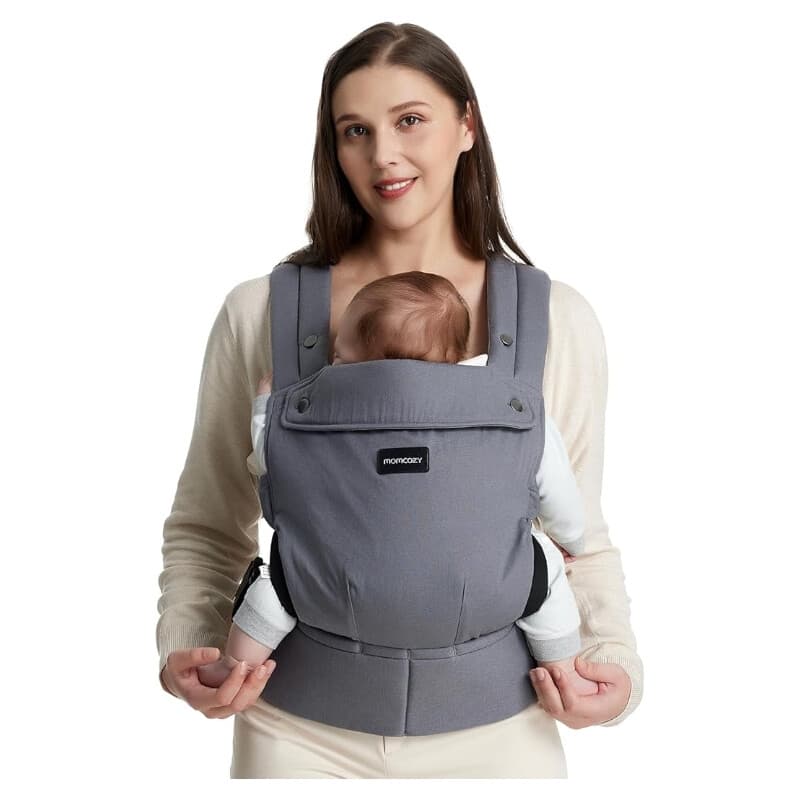 Momcozy Babytrage – ergonomisch, bequem und leicht, für 3–20 kg, einfach anzulegen, freie Hände, verbesserte Lendenstütze, körpernahes Design,