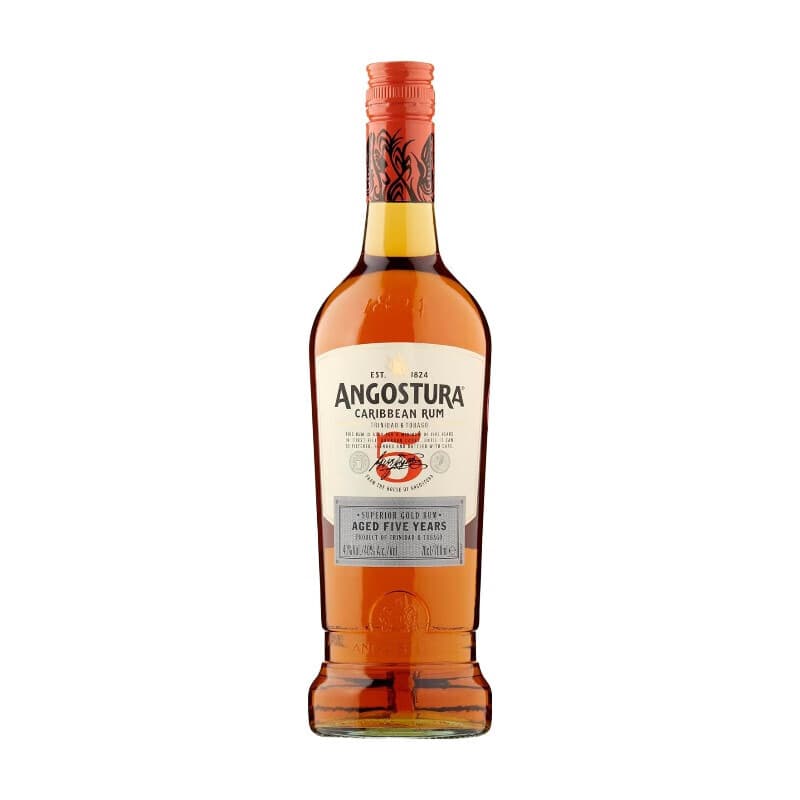 Angostura 5 Jahre Alter, Superior Gold Karibik-Rum, 40% vol, 5 Jahre gereift, leichter Körper, Noten von tropischen Früchten, 0,7L