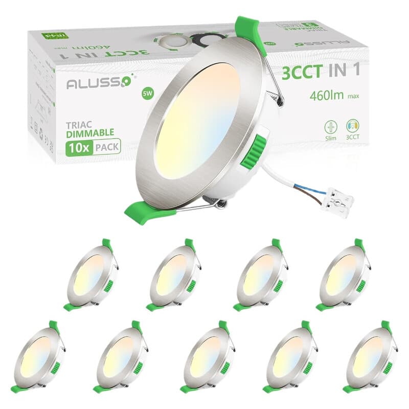 Einbauspot LED 230 V, dimmbar, 68 mm, 5 W, 440 lm, LED-Spots, 3CCT 3000 K