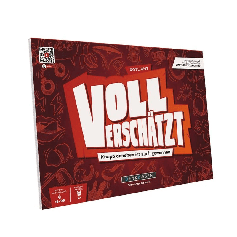 DENKRIESEN - VOLL VERSCHÄTZT! Rotlicht Edition | DIN A4 Spielblock | Ab 16 Jahren | Lustiges Schätzspiel | Familienspiel | Partyspiel | Ohne