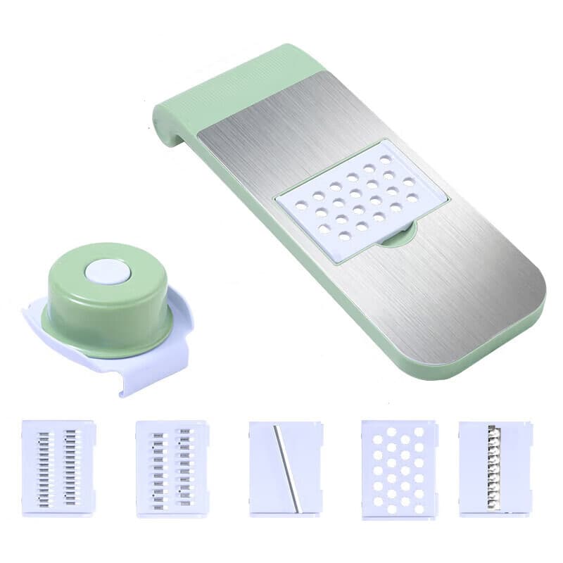BJ Green 5-Klingen-Gemüseschneider mit Edelstahloberfläche
