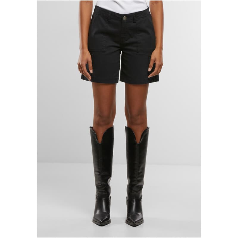 Urban Classics Damen-Cargo-Shorts aus Baumwolle, schwarz, 28