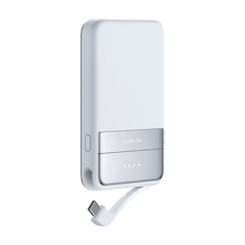 EcoFlow Qi2 MagSafe Powerbank 5000 mAh 30 W mit USB-C-Kabel, magnetische Powerbank, kabelloses, tragbares Ladegerät, externe Akkus für