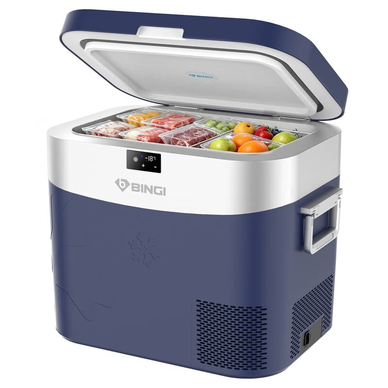 BINGI 22L Kompressor-Kühlbox tragbar, 12/24V DC Auto-Gefrierbox elektrisch mit Schnellkühlung, Mini-Reisekühlschrank für LKW Wohnmobil Camping