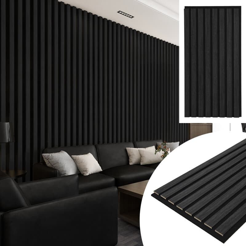 3D-Akustikpaneele in Grau-Eiche – 4er-Set (30 x 60 cm) | Schallabsorbierende Wandpaneele zur Geräuschreduzierung & Echokontrolle |