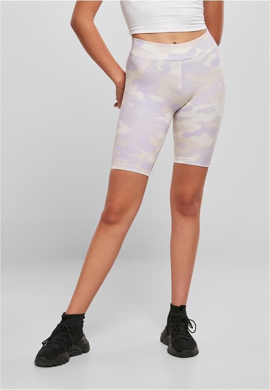 Urban Classics Damen High-Waist Camo Tech Cycling-Shorts lilaccamo XL