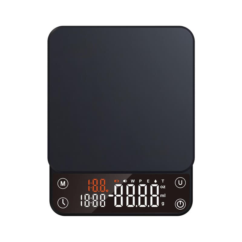unique Smarte Kaffeewaage, 4 Brühmodi, LED-Echtzeitanzeige (Timer, Verhältnis, Volumen), automatische Tara-Funktion, wiederaufladbar