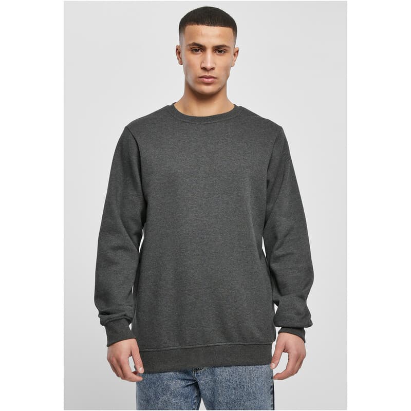 Urban Classics Basic-Frottee-Rundhals Anthrazit S