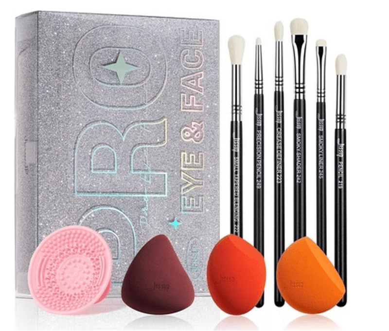 Jessup Make-up-Schwamm-Set, 3-teiliges Lidschattenpinsel-Set, 6-teiliges Make-up-Br…