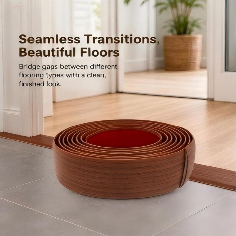 Selbstklebender Vinyl-Bodenübergangsstreifen - 304 x 4 x 0,3 cm, einfaches Abziehen und Aufkleben, Spaltabdeckung für Laminat-, Fliesen- und