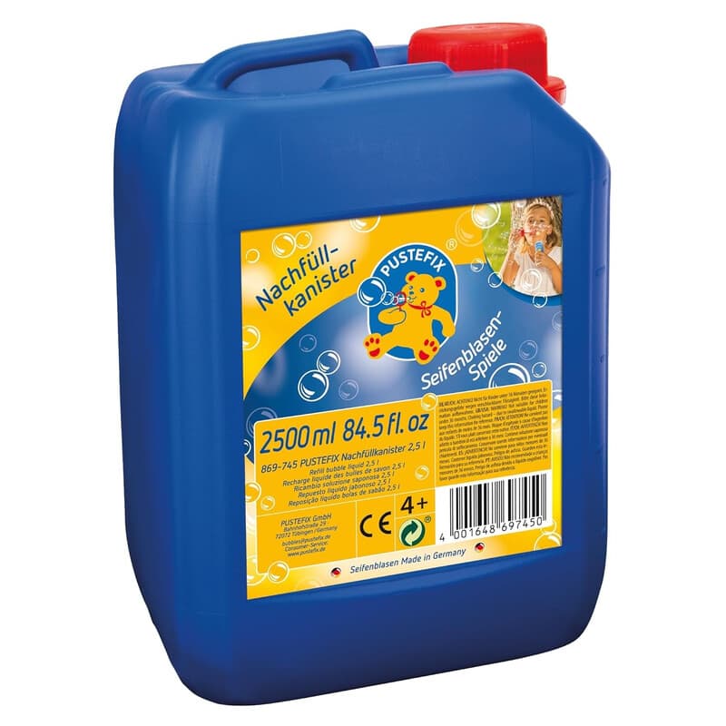 PUSTEFIX 420869745 Nachfülleimer für Seifenblasenlösung 2,5 l | farbige Seifenblasenlösung