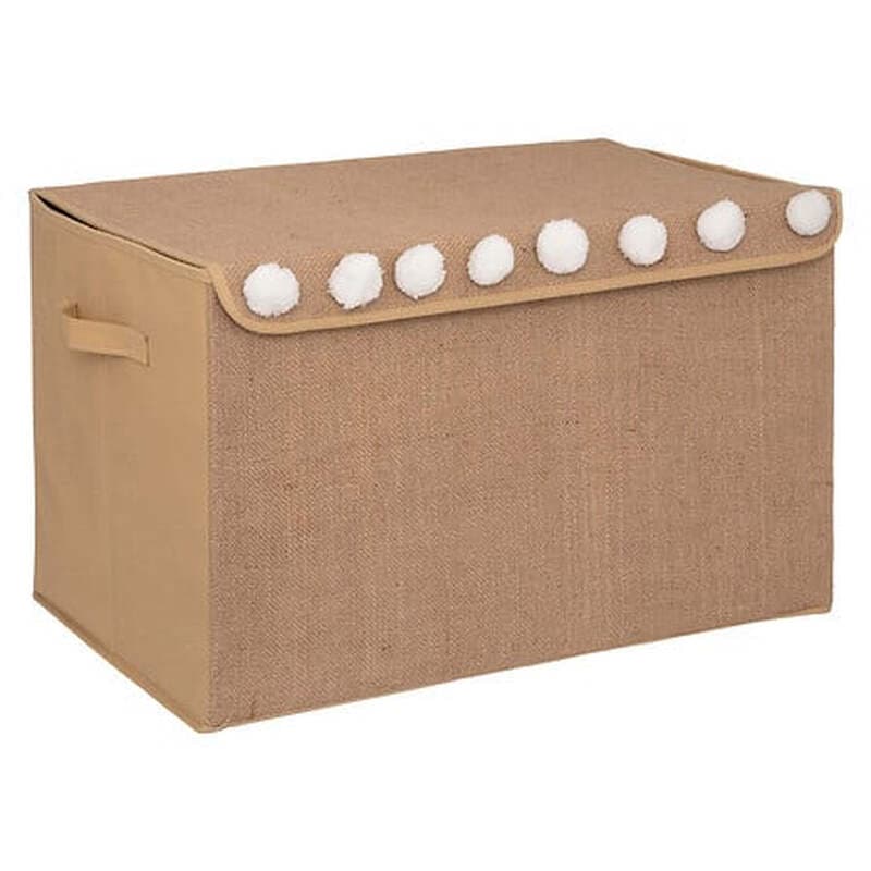 36 x 57 cm Jute-Pompom-Aufbewahrungsbox